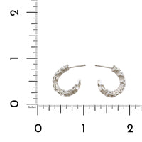 18K White Gold Diamond Hoop Earrings