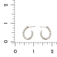 18K White Gold Diamond New Moon Hoop Earrings
