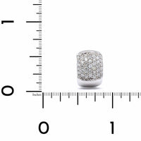 18K White Gold Pave Wide Huggie Earrings