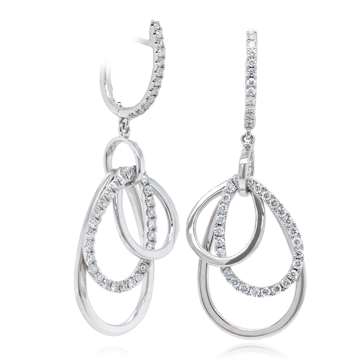 18K White Gold Diamond Drop Earrings
