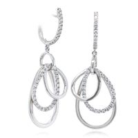 18K White Gold Diamond Drop Earrings