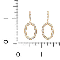 18K Yellow Gold Hexagon Drop Diamond Earrings