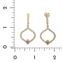 18K Yellow Gold Pointed Oval Diamond Earrings