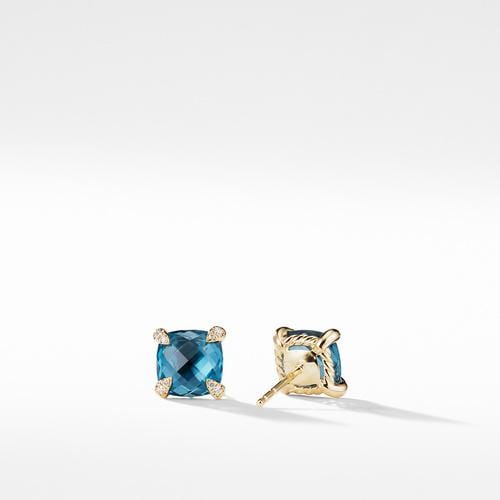 Earrings with Hampton Blue Topaz in 18K Gold