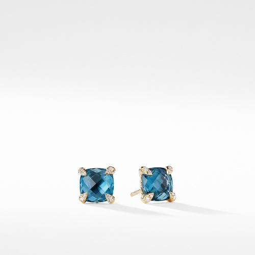 Earrings with Hampton Blue Topaz in 18K Gold