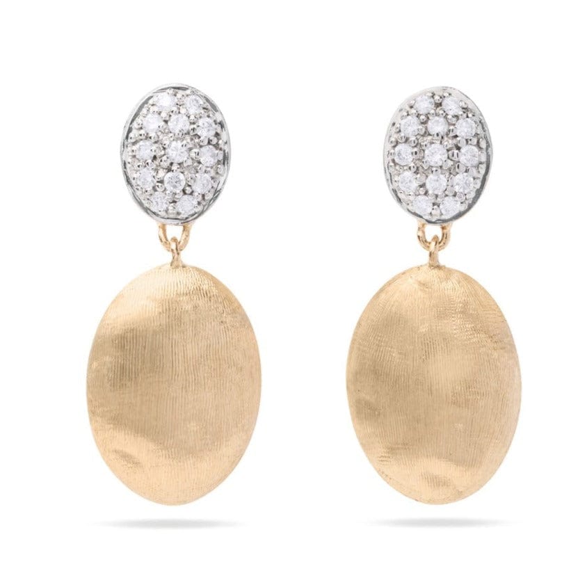 Marco Bicego Siviglia 18K Yellow Gold Diamond Pave Drop Earrings
