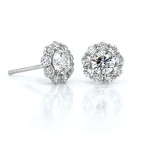 18K White Gold Diamond Bouquet Stud Earrings