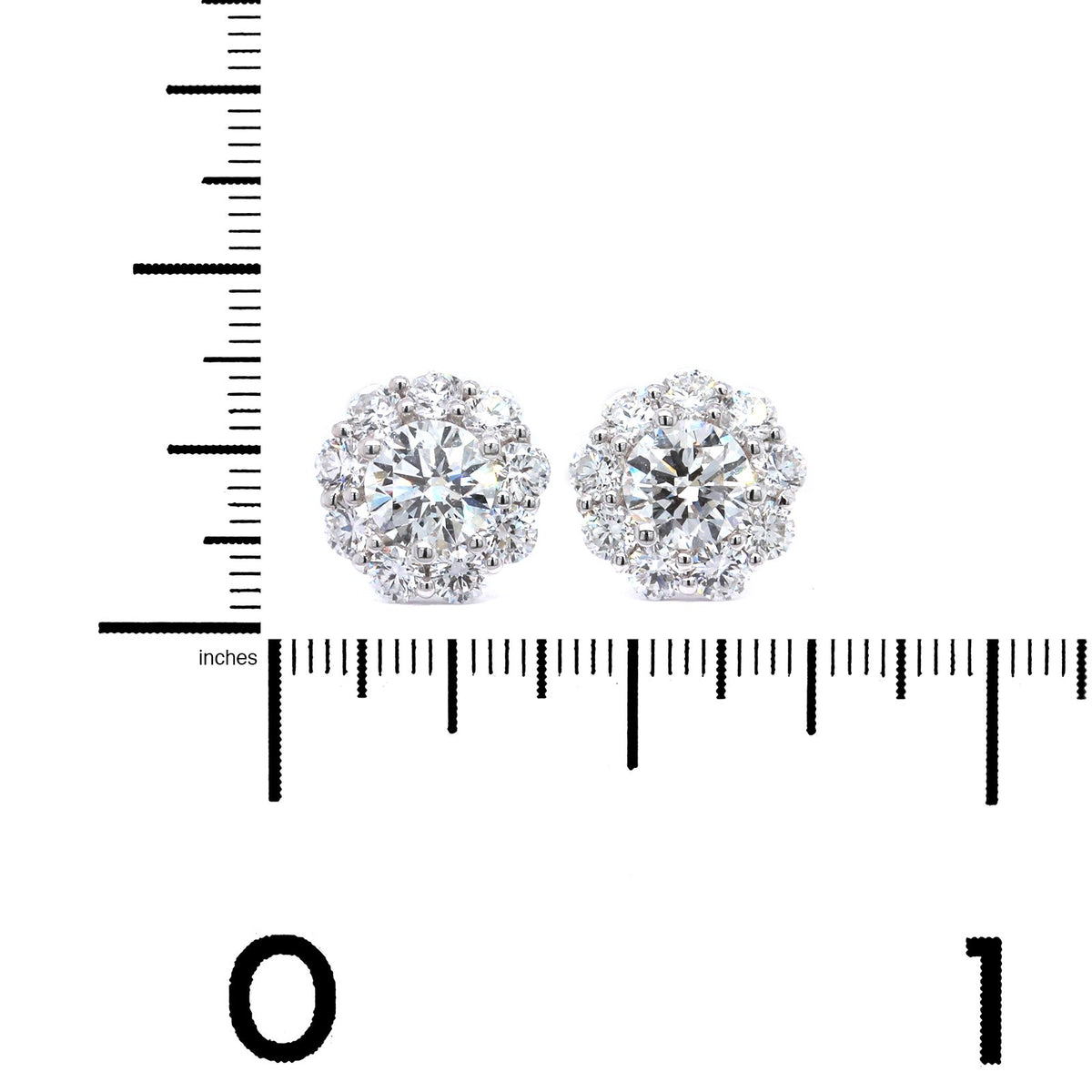 18K White Gold Diamond Bouquet Stud Earrings