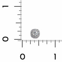 14K White Gold Diamond Halo Stud Earrings