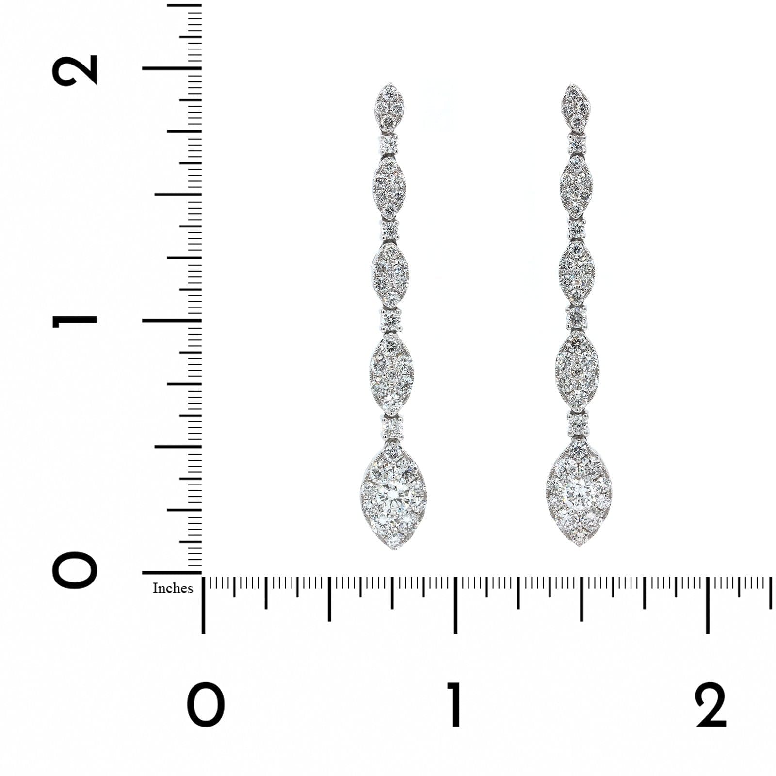 14K White Gold Diamond Drop Earrings