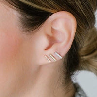 14K Rose Gold Sylvie Diamond Bar Earrings