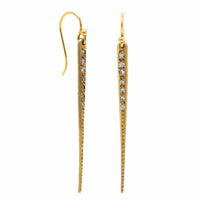 18K Yellow Gold Diamond Spike Earrings