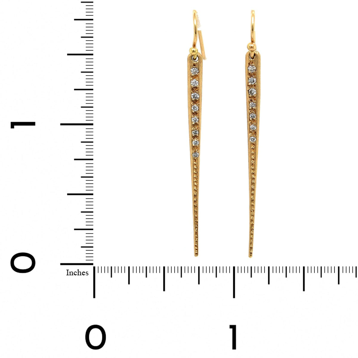 18K Yellow Gold Diamond Spike Earrings