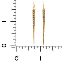 18K Yellow Gold Diamond Spike Earrings