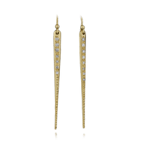 18K Yellow Gold Diamond Spike Earrings