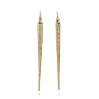 18K Yellow Gold Diamond Spike Earrings