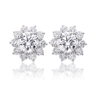 18K White Gold Diamond Stud Earrings
