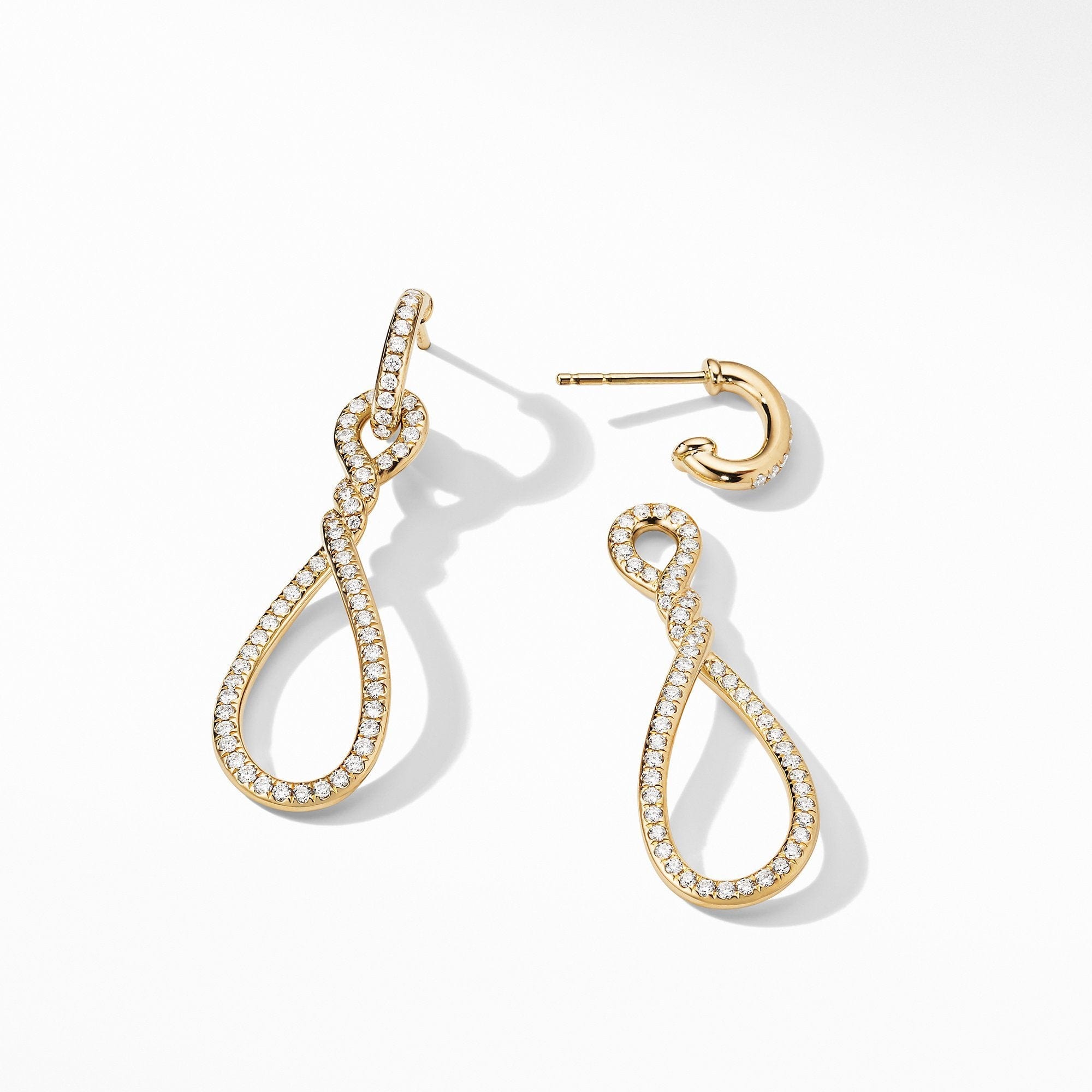Continuance® Full Pavé Small Drop Earrings in 18K Yellow Gold