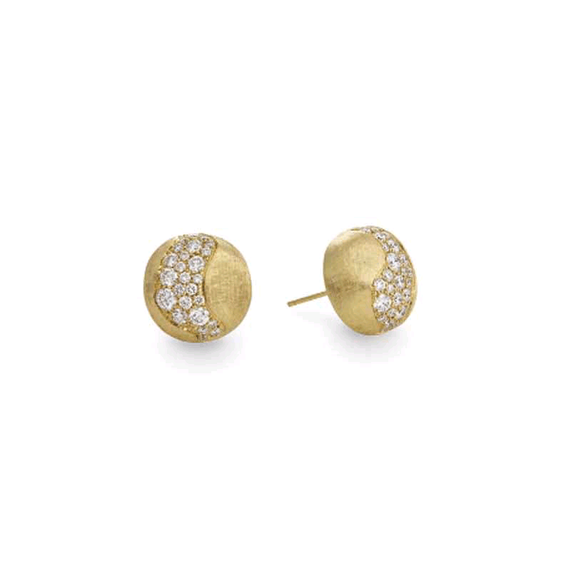 Africa 18K Yellow Gold Diamond Earrings