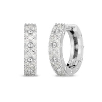 18K White Gold Pois Mois Diamond Huggie Earrings