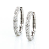 18K White Gold Diamond Pois Mois Hoop Earrings