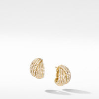 DY Origami Shrimp Earrings in 18K Yellow Gold with Diamonds