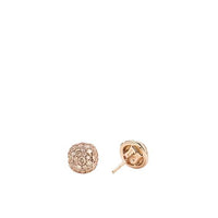 Small Cushion Stud Earrings in 18K Rose Gold with Pavé Cognac Diamonds