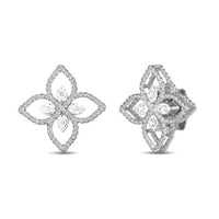 Roberto Coin 18K White Gold Flower Diamond Earrings