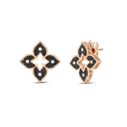 Roberto Coin 18K Rose Gold Flower Diamond Earrings