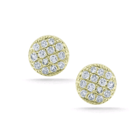 14K Yellow Gold Diamond Disc Earrings