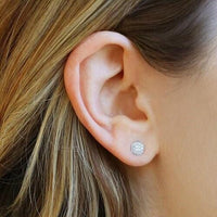 Dana Rebecca 14K White Gold Diamond Disc Stud Earrings