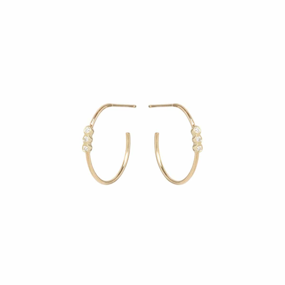 14K Yellow Gold Diamond Earrings