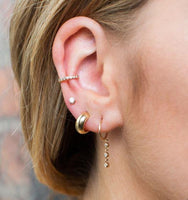 14K Yellow Gold Diamond Drop Earrings