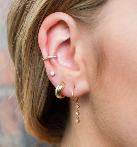 14K Yellow Gold Diamond Drop Earrings