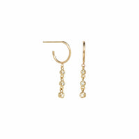 14K Yellow Gold Dangle Diamond Earrings