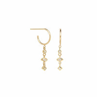 14K Yellow Gold Dangle Diamond Earrings
