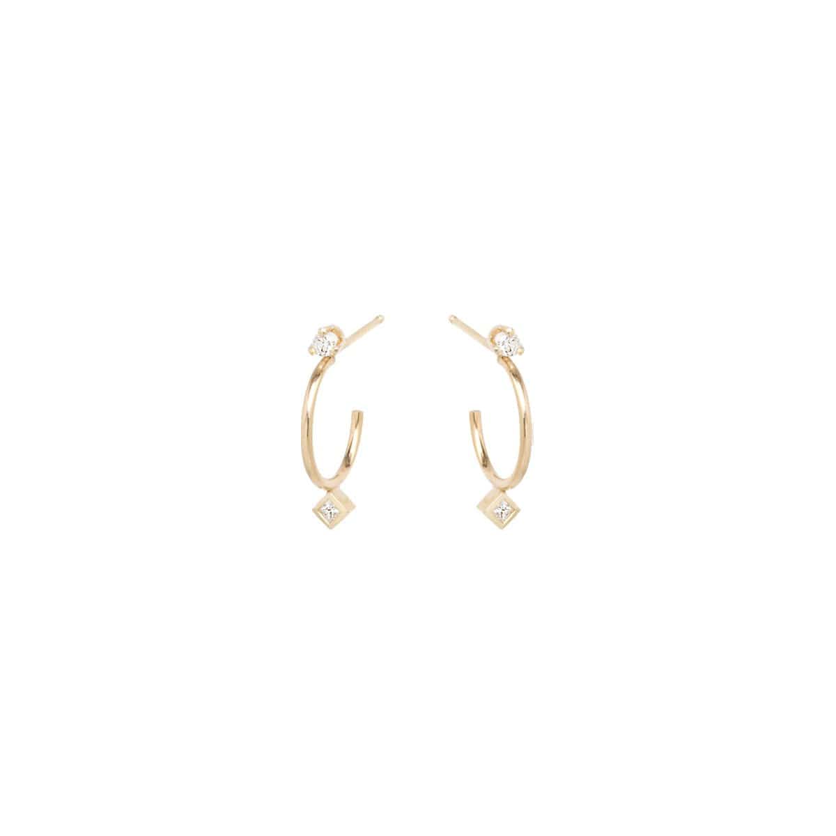 14K Yellow Gold Diamond Earrings