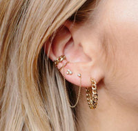 14K Yellow Gold Diamond Earrings