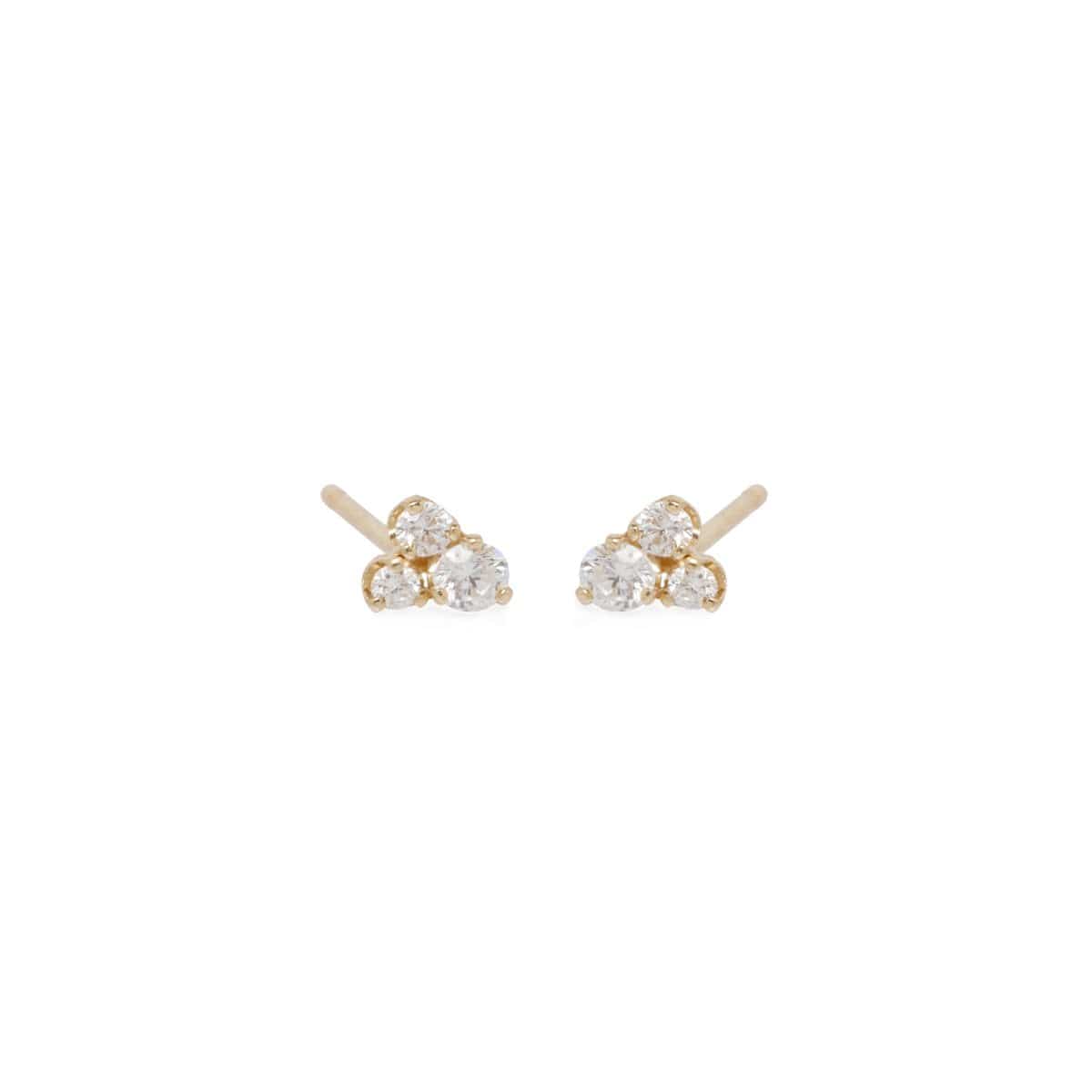 14K Yellow Gold Diamond Earrings