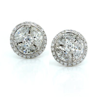 Platinum Diamond Cluster Earrings