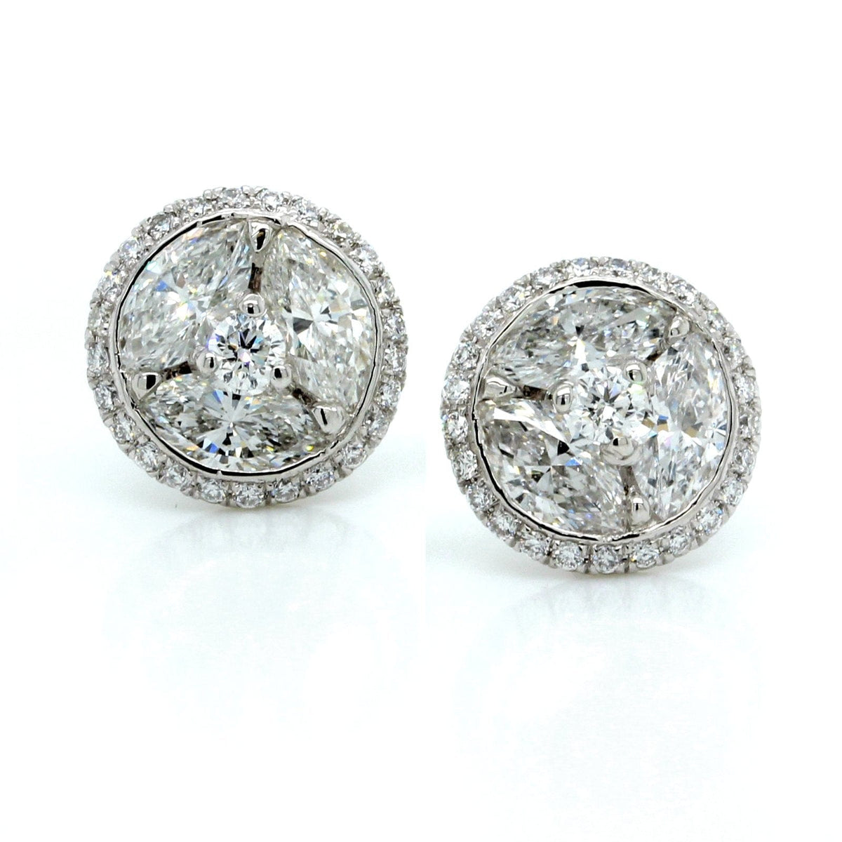 Platinum Diamond Cluster Earrings