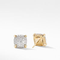 Chatelaine® Stud Earrings in 18K Yellow Gold with Full Pavé Diamonds