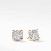 Chatelaine® Stud Earrings in 18K Yellow Gold with Full Pavé Diamonds