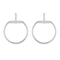 18K White Gold Parisienne Hoop Earrings