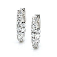18K White Gold Diamond Huggie Earrings