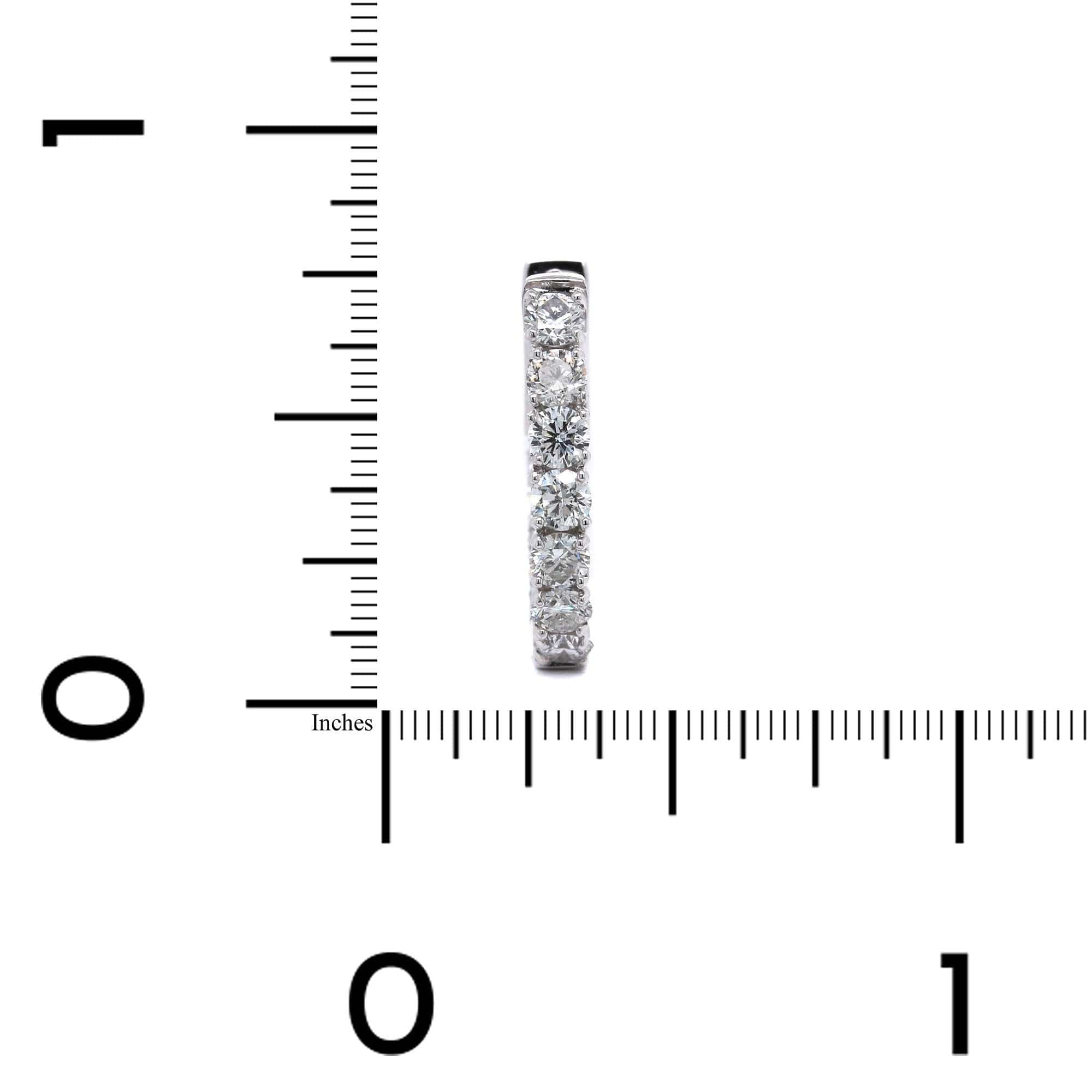 18K White Gold Diamond Huggie Earrings