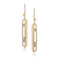 14K Yellow Gold Diamond Drop Earrings