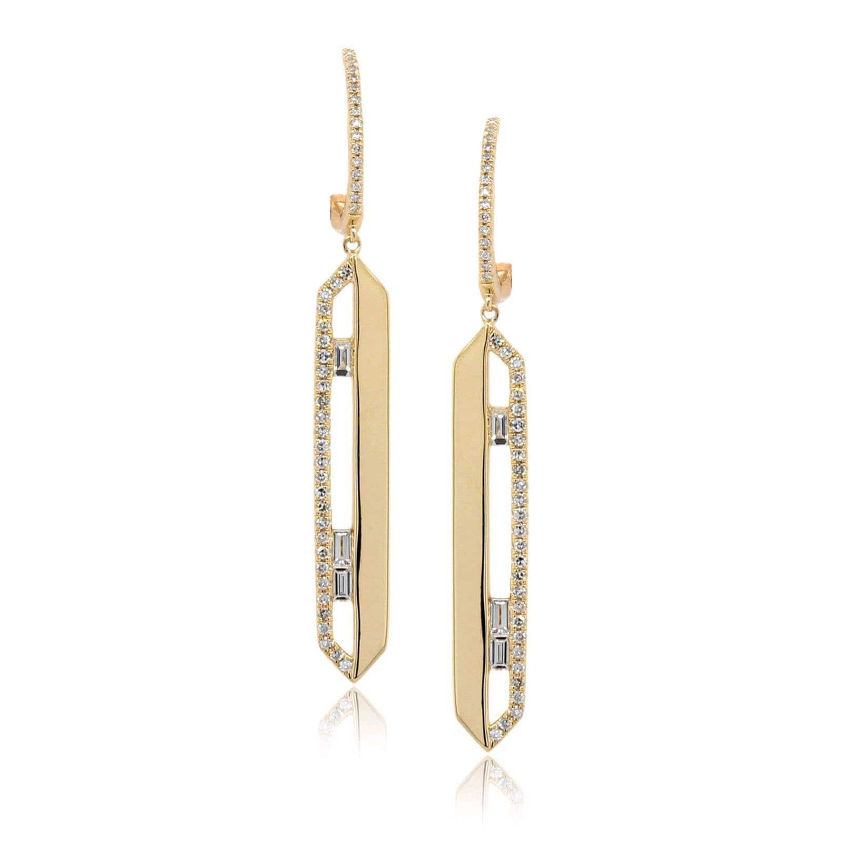 14K Yellow Gold Diamond Drop Earrings