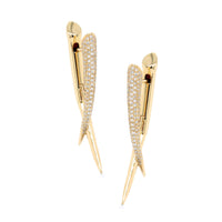 14K Yellow Gold Large Claw Diamond Earrings