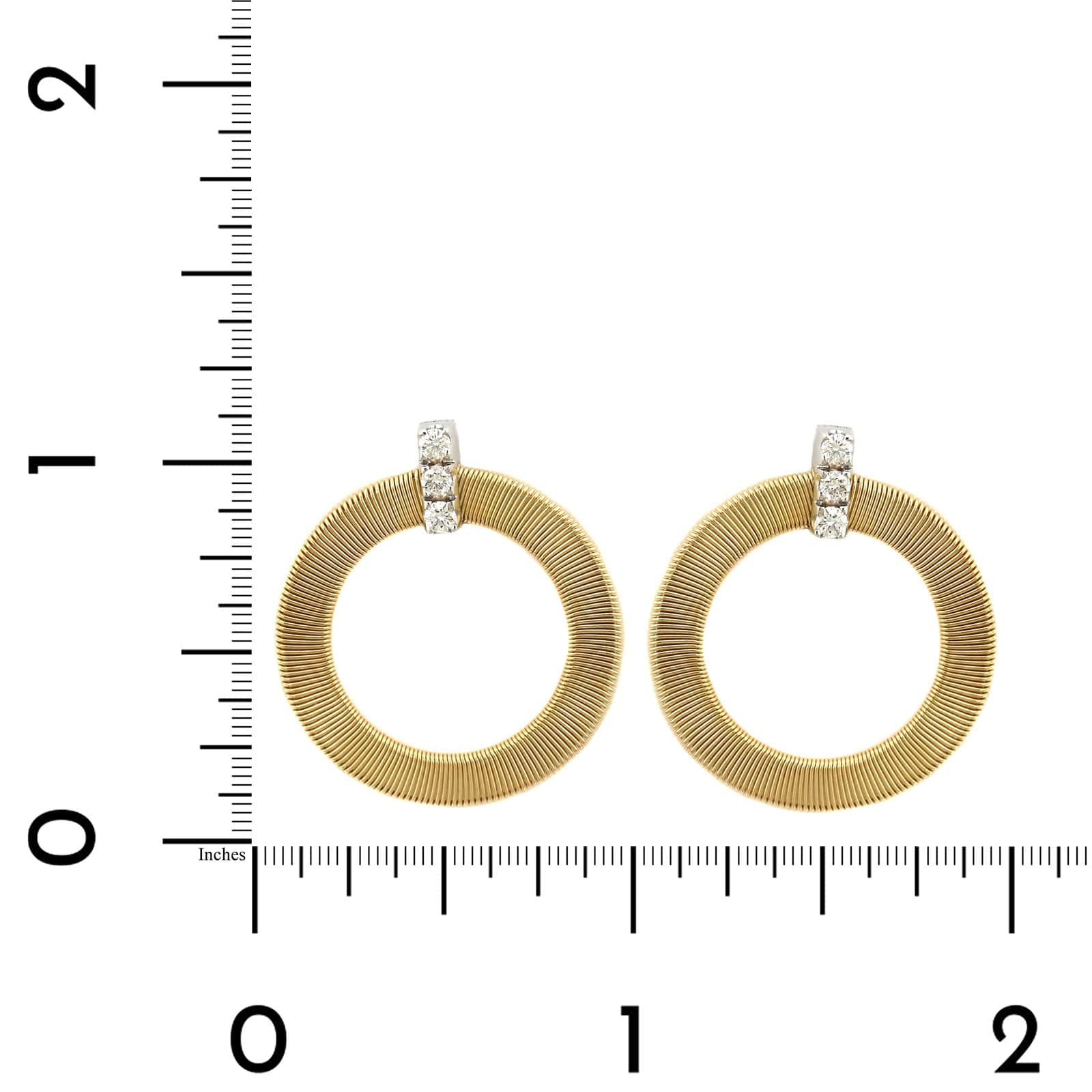 Marco Bicego Masai 18K Two-Tone Diamond Circle Drop Earrings